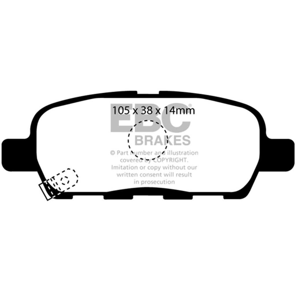 EBC Rear GreenStuff Brake Pads, 2009-2018 370Z & 2023+ Nissan Z Sport - Angle 3