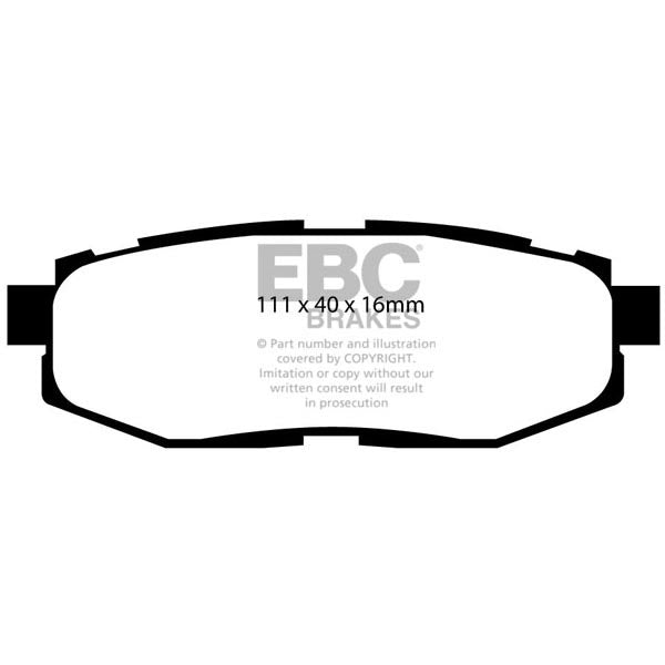 EBC Rear Ultimax2 Brake Pads, 2013-2025 BRZ/FR-S/86 - Angle 3