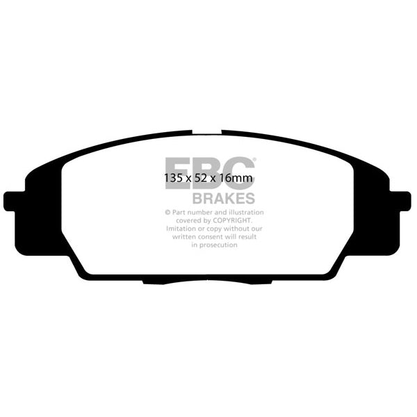EBC RedStuff Front Brake Pads, 2000-2009 S2000 - Angle 3