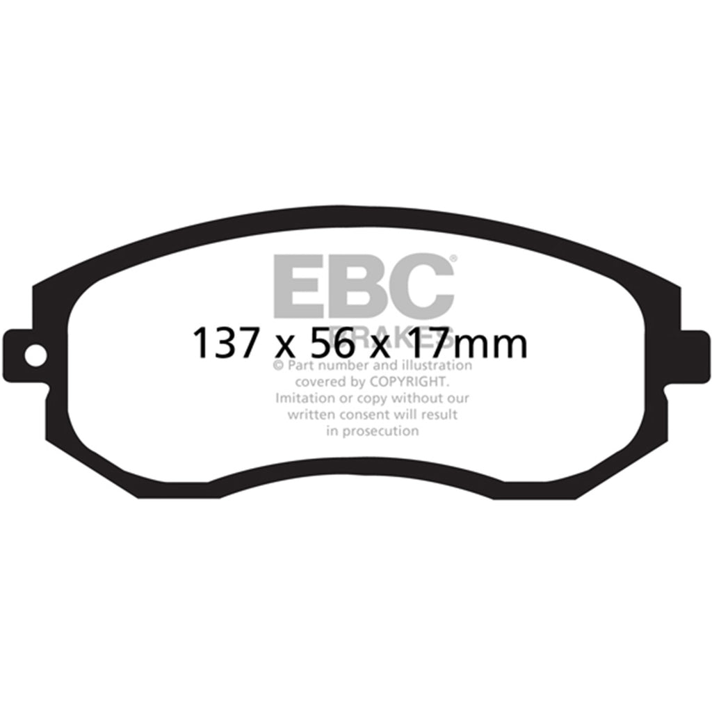 EBC RedStuff Front Brake Pads, 2011-2014 WRX & 2013-2025 BRZ/FR-S/86 - Angle 3