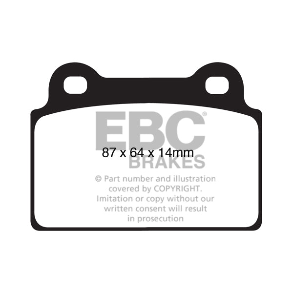 EBC RedStuff Rear Brake Pads, 2008-2015 EVO X - Angle 3
