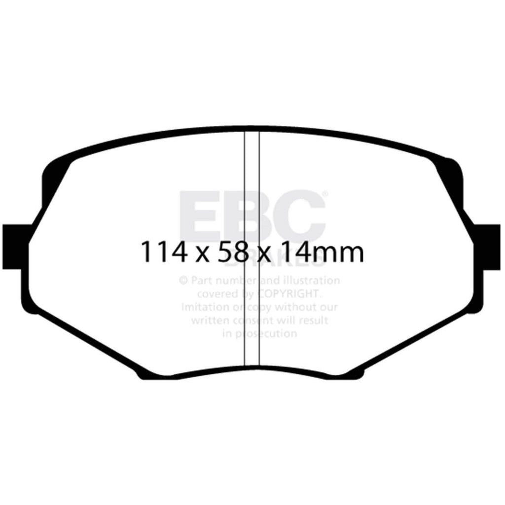 EBC YellowStuff Front Brake Pads, 1990-2005 Miata - Angle 3