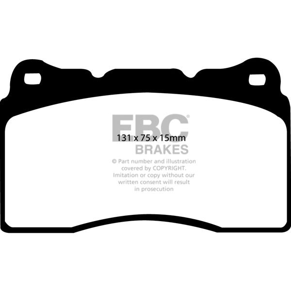 EBC YellowStuff Front Brake Pads, 2004-2017 STi & 2017-2026 BRZ w/ Brembo - Angle 3