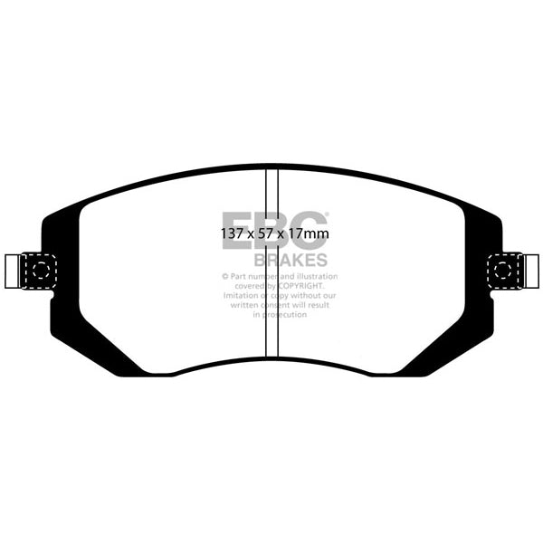 EBC YellowStuff Front Brake Pads, 2003-2005 WRX & 2008-2010 WRX & 2013+ BRZ/86 - Angle 3