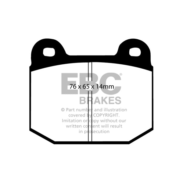EBC YellowStuff Rear Brake Pads, 2004-2017 STi & 2017-2026 BRZ w/ Brembo - Angle 3