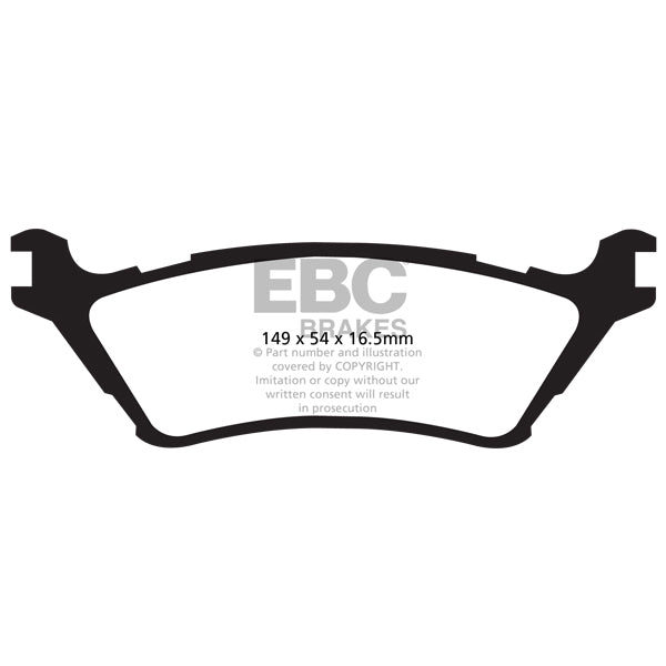 EBC YellowStuff Rear Brake Pads, 2017-2020 F-150 Raptor - Angle 3