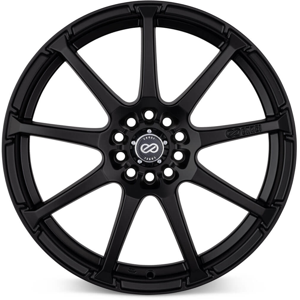 Enkei EDR9 Wheel - 17x7 / +38 / 4x100 & 4x108 - Black - Angle 2