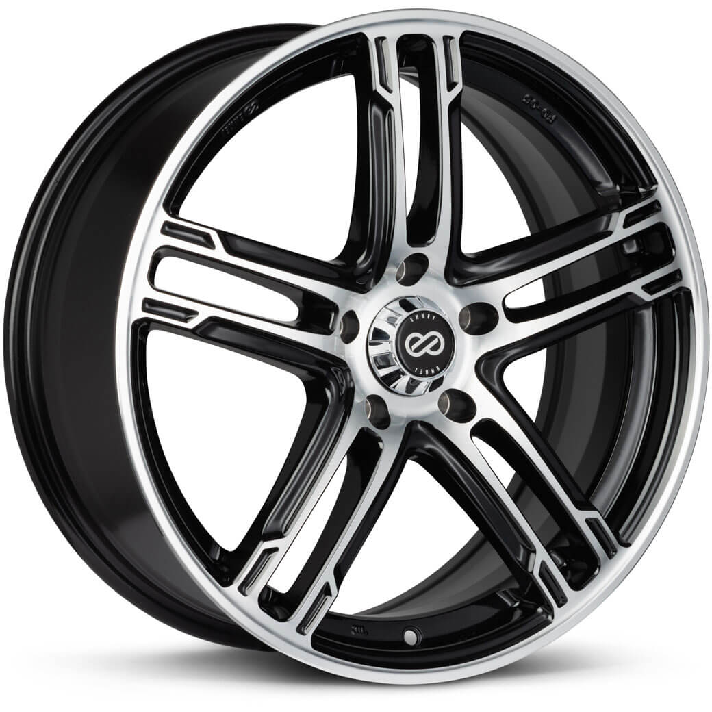 Enkei FD-05 Wheel - 17x7 / +40 / 5x100 - Black w/ Machined Lip