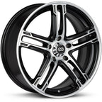 Enkei FD-05 Wheel - 17x7 / +50 / 5x100 - Black w/ Machined Lip