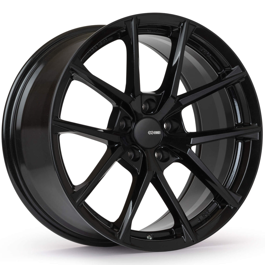 Enkei Helix Wheel - 18x8 / +45 / 5x100 - Gloss Black - Angle 2
