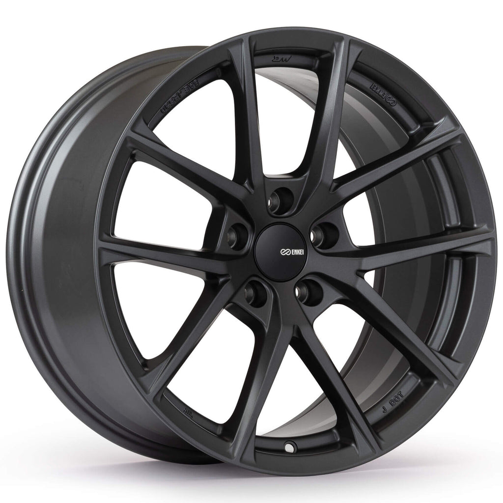 Enkei Helix Wheel - 18x9.5 / +45 / 5x100 - Matte Gunmetal - Angle 2