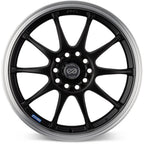Enkei J10 Wheel - 15x6.5 / +38 / 4x100 & 4x108 - Black w/ Mach Lip - Angle 2