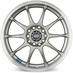 Enkei J10 Wheel - 17x7 / +38 / 5x108 & 5x115 - Silver w/ Mach Lip