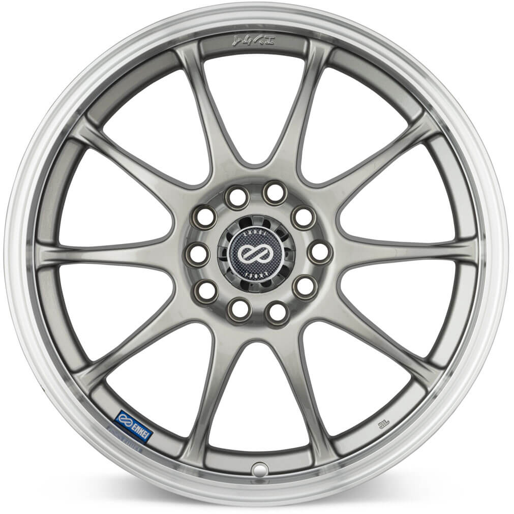 Enkei J10 Wheel - 18x7.5 / +42 / 4x100 & 4x108 - Silver w/ Mach Lip