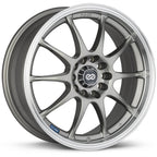 Enkei J10 Wheel - 18x7.5 / +42 / 4x100 & 4x108 - Silver w/ Mach Lip - Angle 2