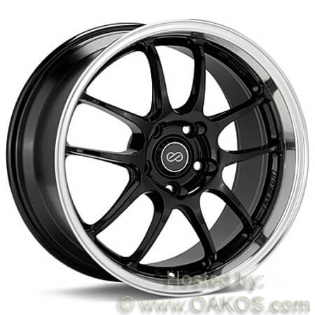 Enkei PF01 Wheel - 17x8 / +50 / 5x114.3 - Black w/ Machined Lip