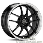 Enkei PF01 Wheel - 17x8 / +50 / 5x114.3 - Black w/ Machined Lip