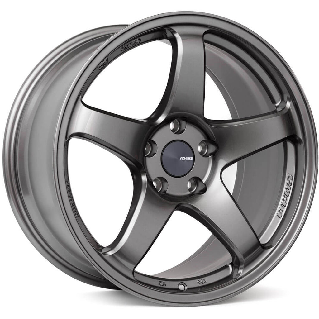 Enkei PF05 Wheel - 19x8 / +45 / 5x100 - Dark Silver - Angle 2