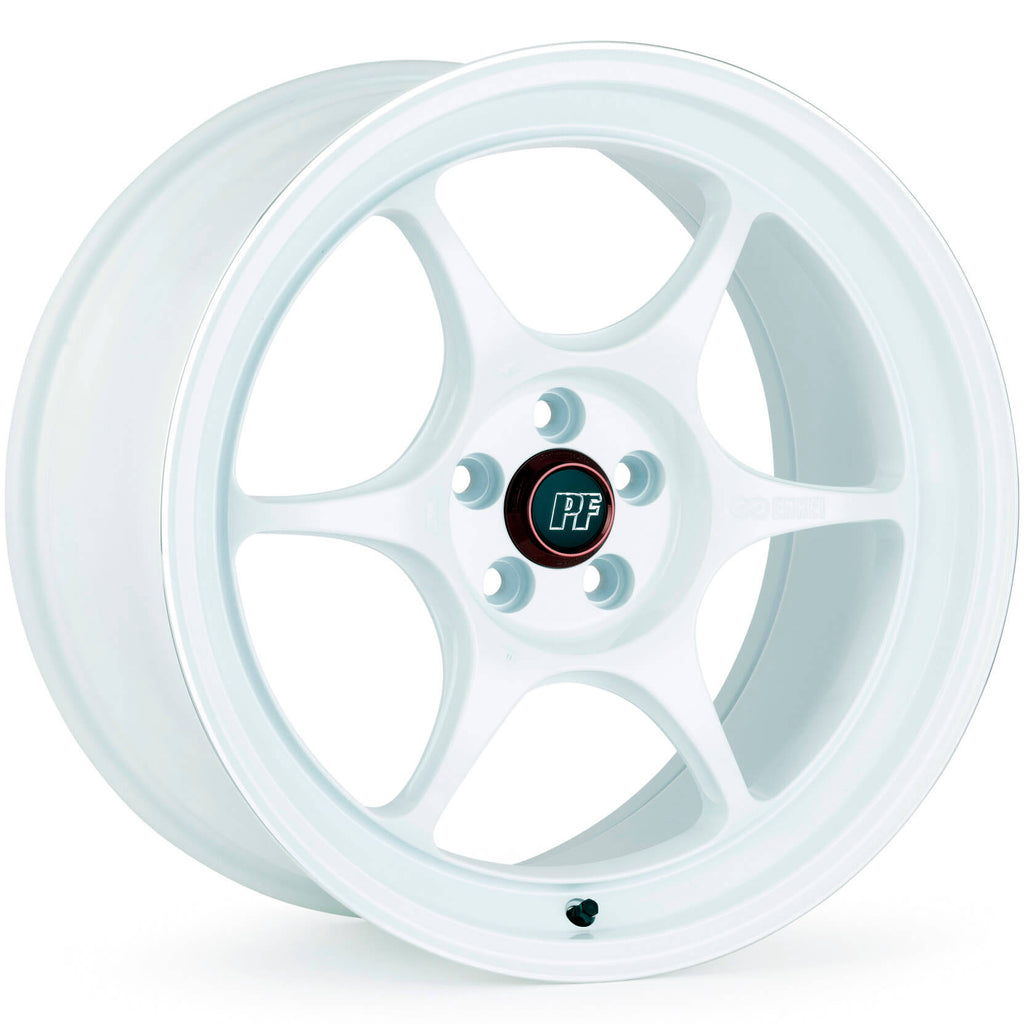Enkei PF06 Wheel - 18x9 / +38 / 5x114.3 - White Machined - Angle 3