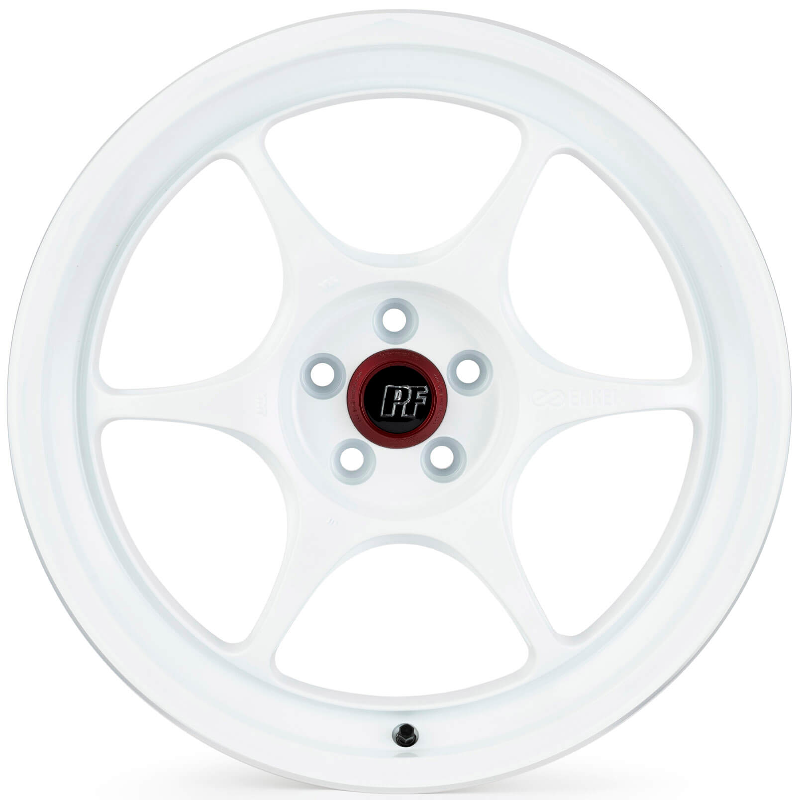 Enkei PF06 Wheel - 18x9.5 / +27 / 5x114.3 - White Machined - Angle 2