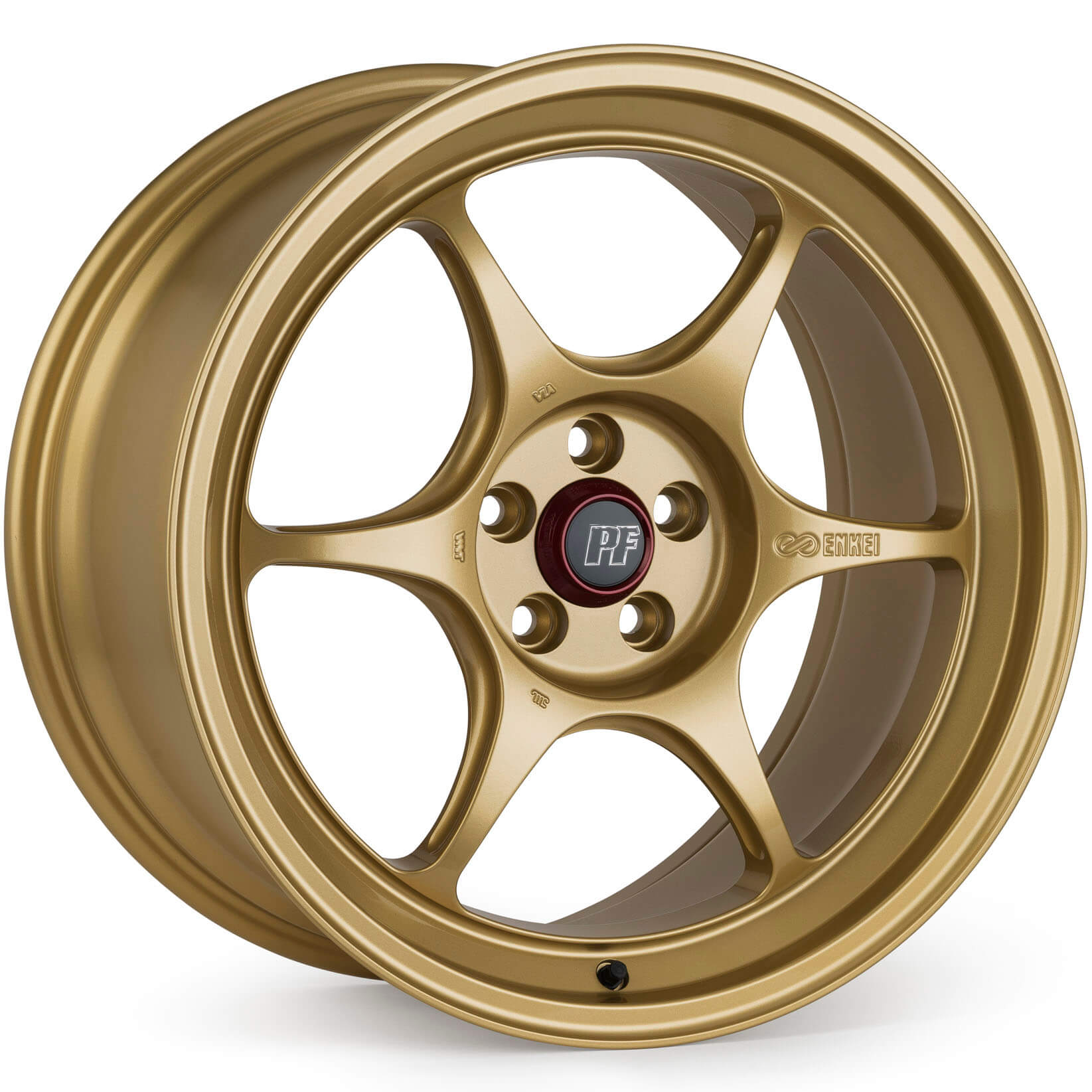 Enkei PF06 Wheel - 19x10 / +20 / 5x114.3 - Gold - Angle 2