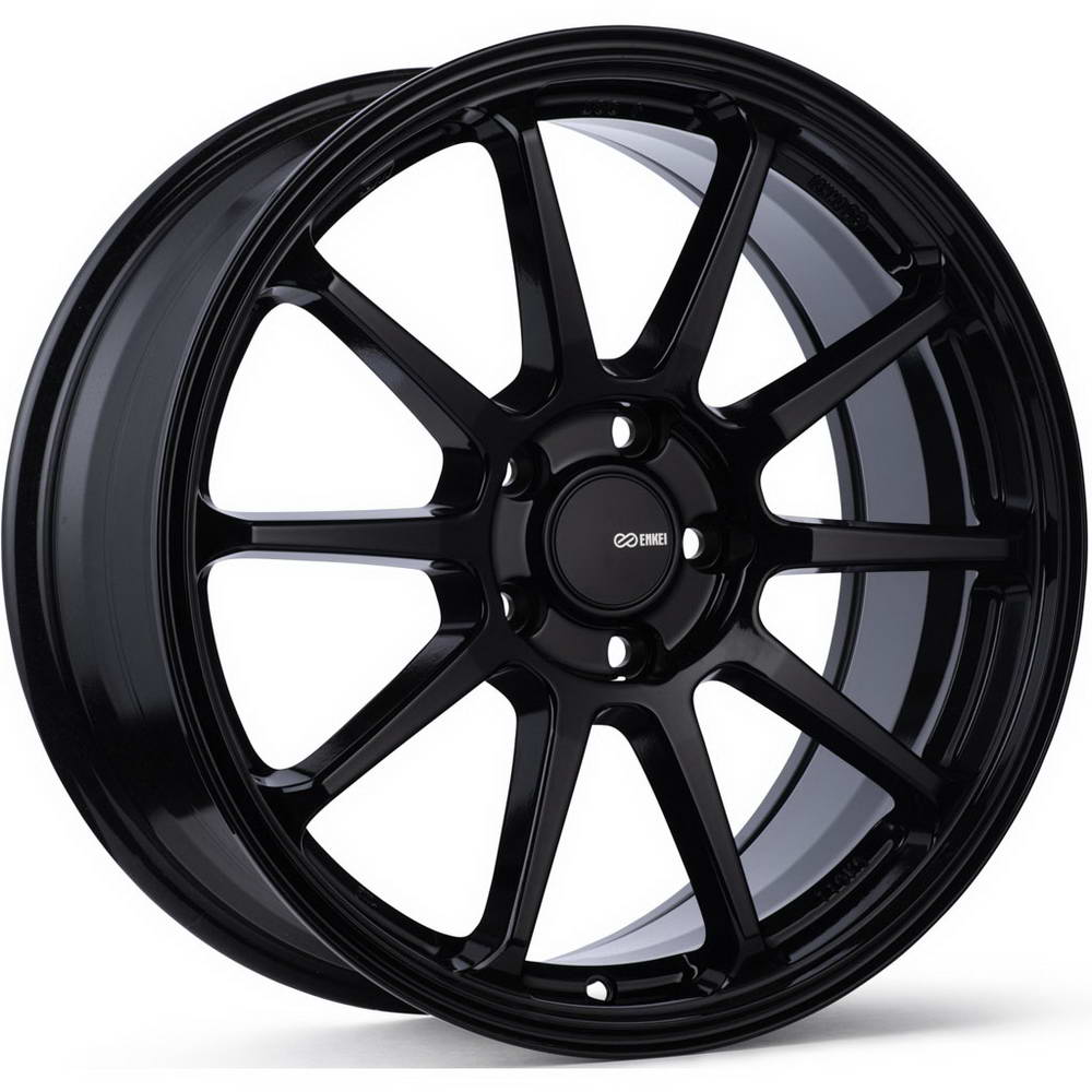 Enkei PX-10 Wheel - 16x7 / +45 / 5x114.3 - Gloss Black - Angle 2