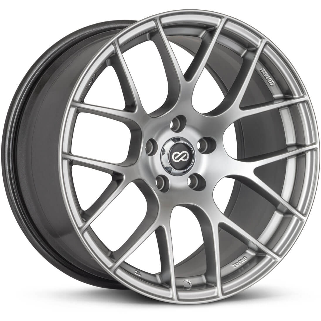 Enkei RAIJIN Wheel - 18x8.5 / +35 / 5x114.3 - Hyper Silver - Angle 2