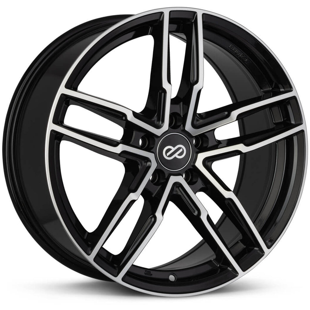 Enkei SS05 Wheel - 17x7.5 / +45 / 5x100 - Black w/ Machined Lip - Angle 2