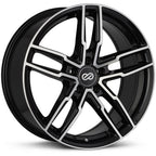 Enkei SS05 Wheel - 17x7.5 / +45 / 5x100 - Black w/ Machined Lip - Angle 2