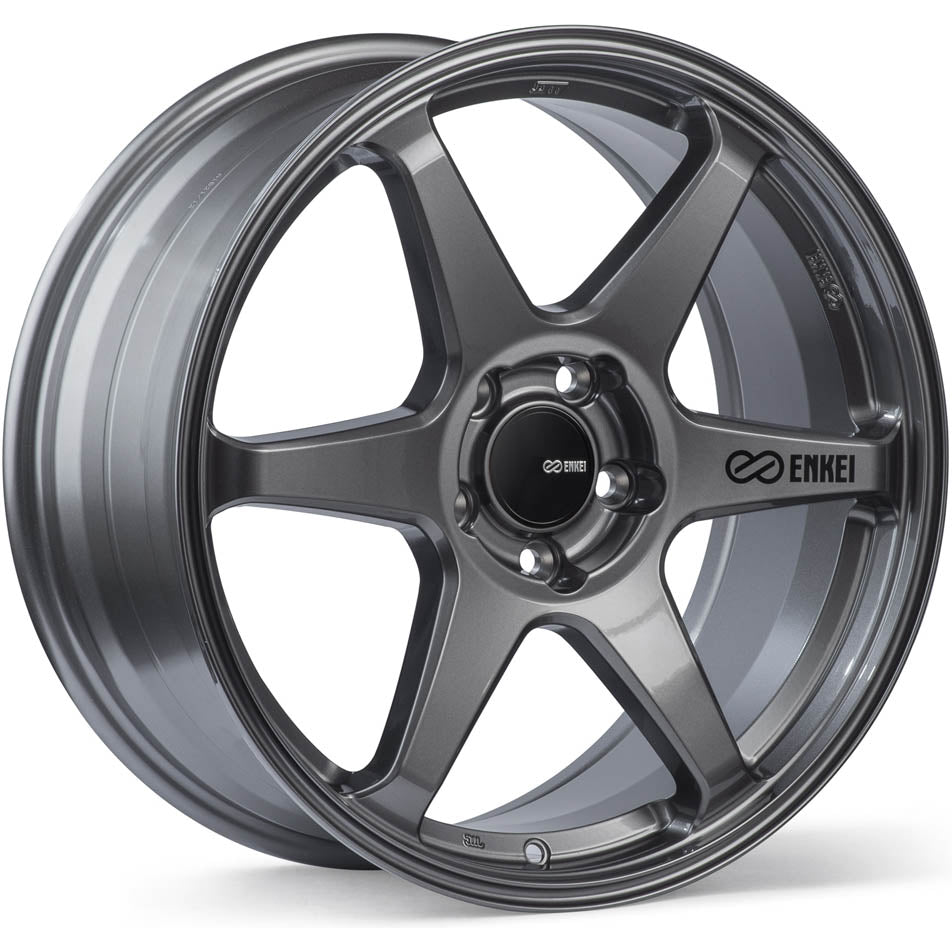 Enkei T6R Wheel - 18x9.5 / +45 / 5x100 - Gloss Gunmetal - Angle 2