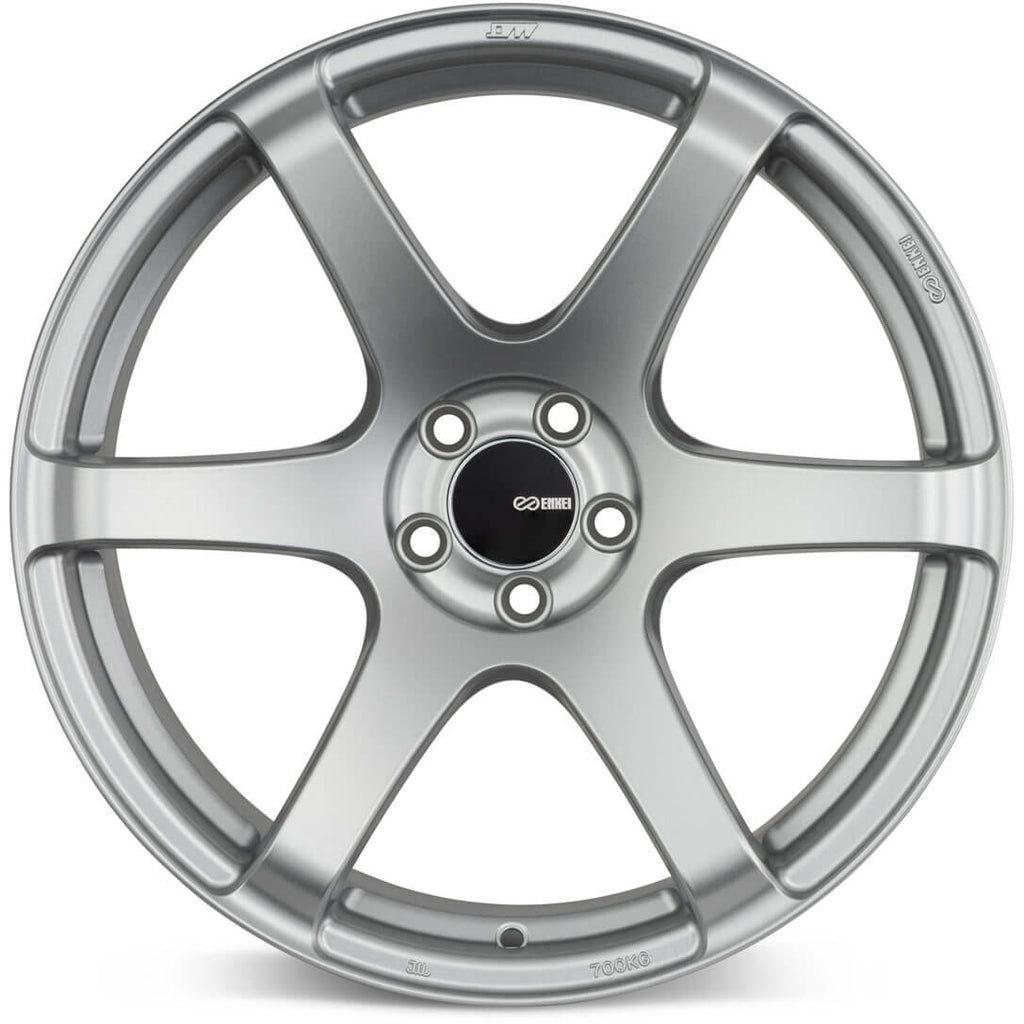 Enkei T6S Wheel - 17x9 / +45 / 5x114.3 - Matte Silver - Angle 2