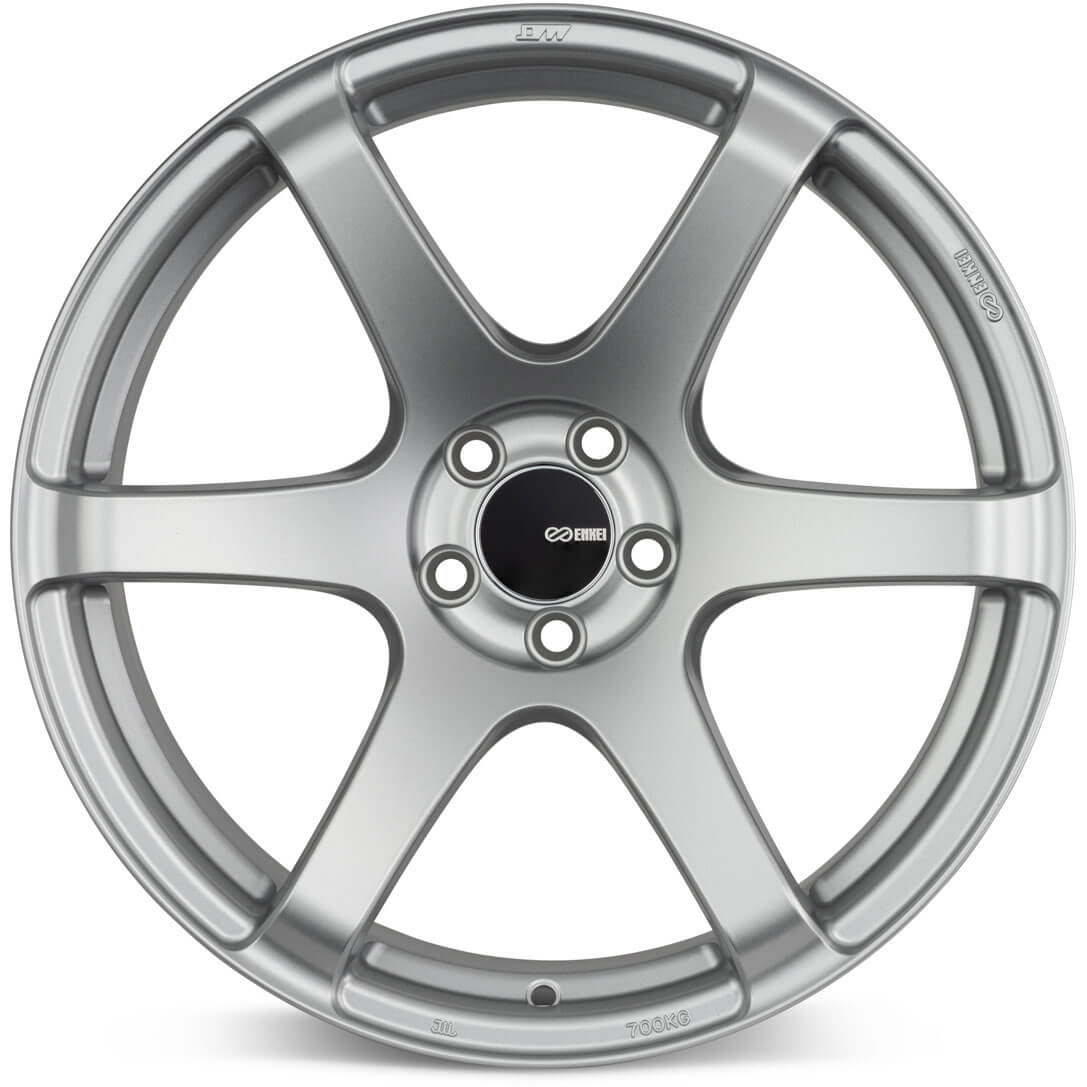 Enkei T6S Wheel - 17x9 / +45 / 5x114.3 - Matte Silver - Angle 2