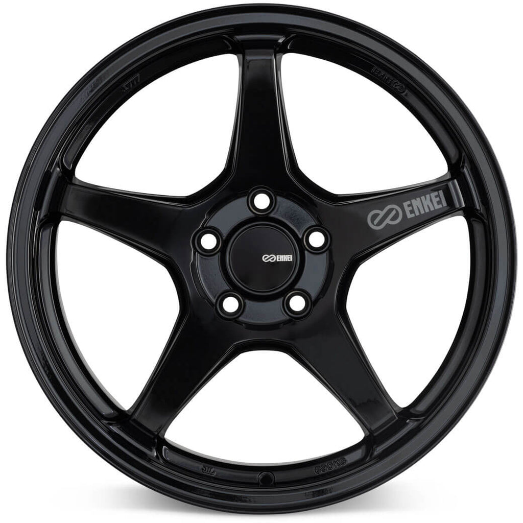 Enkei TS-5 Wheel - 18x9.5 / +45 / 5x100 - Gloss Black - Angle 2