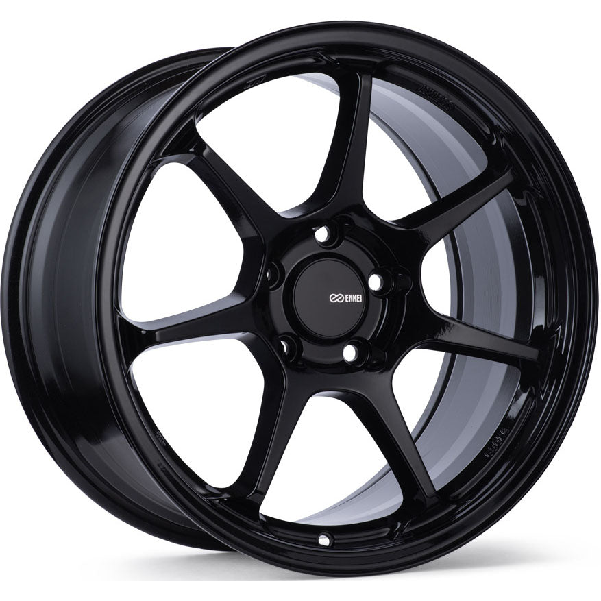Enkei TS-7 Wheel - 18x9.5 / +38 / 5x114.3 - Gloss Black - Angle 2