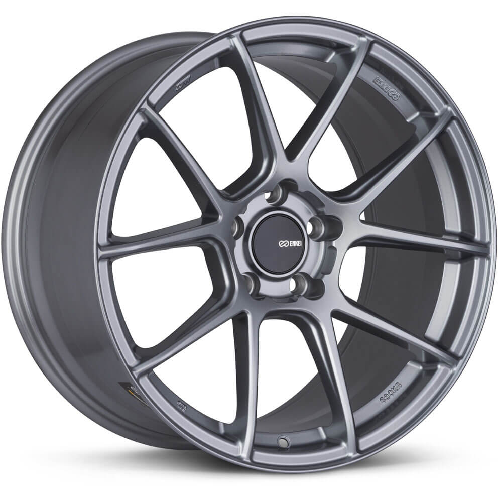 Enkei TS-V Wheel - 18x8.5 / +45 / 5x114.3 - Storm Gray - Angle 2