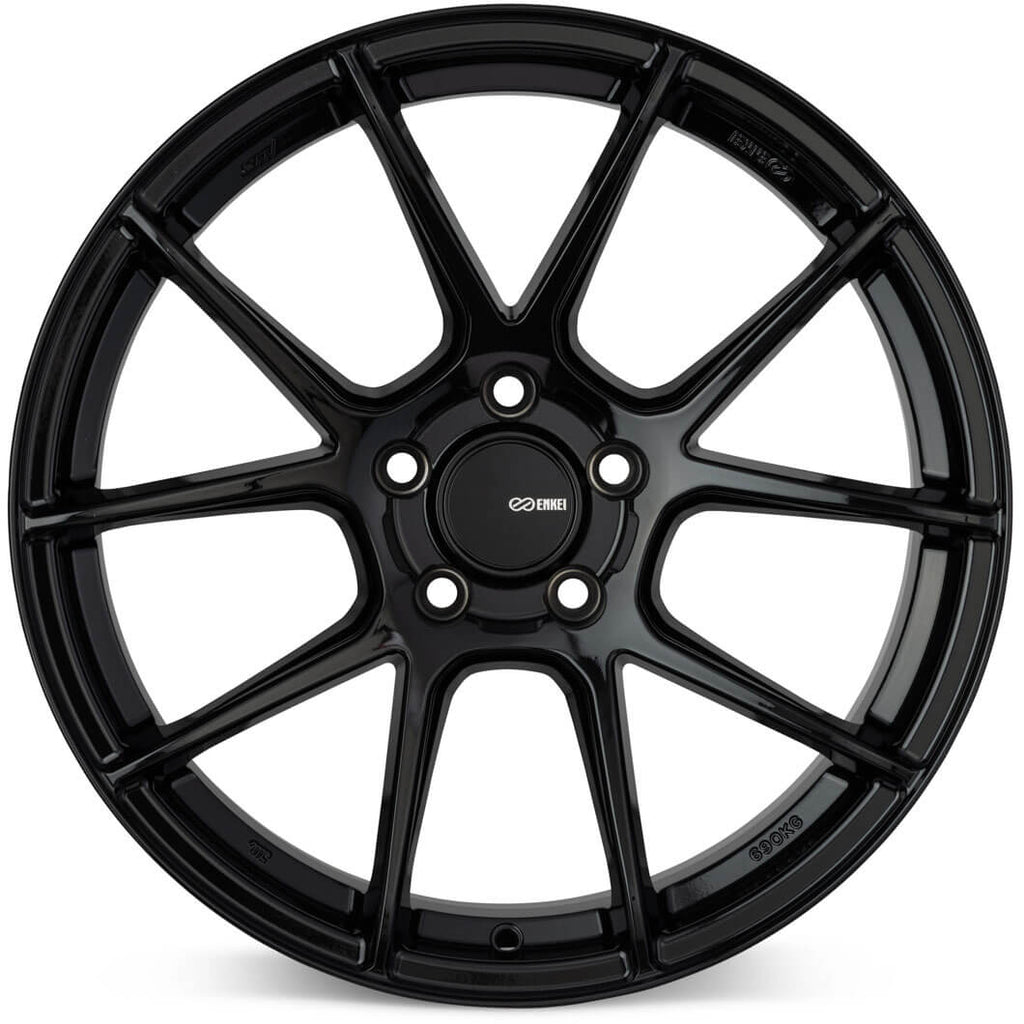 Enkei TS-V Wheel - 18x9.5 / +45 / 5x100 - Gloss Black - Angle 2