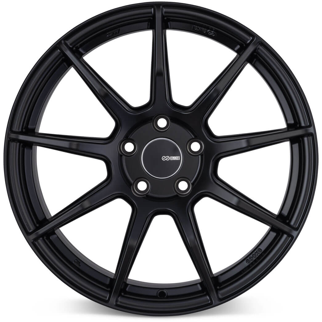 Enkei TS9 Wheel - 17x8 / +45 / 5x112 - Matte Black - Angle 2