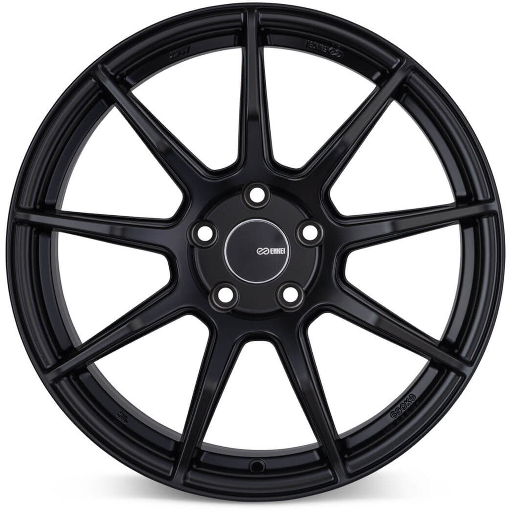 Enkei TS9 Wheel - 18x8 / +45 / 5x108 - Matte Black - Angle 2