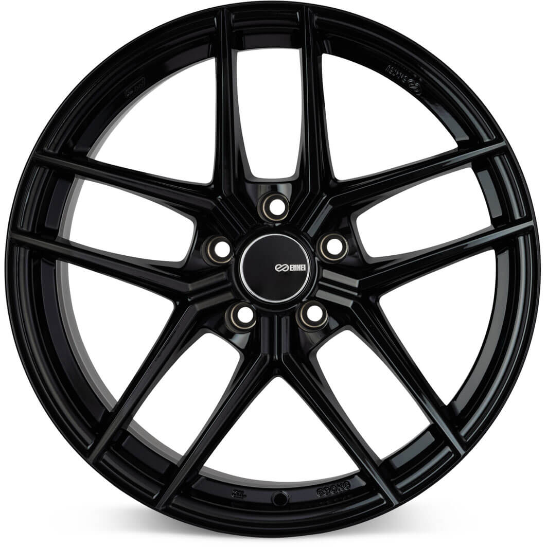 Enkei TY-5 Wheel - 18x9.5 / +15 / 5x114.3 - Gloss Black - Angle 2
