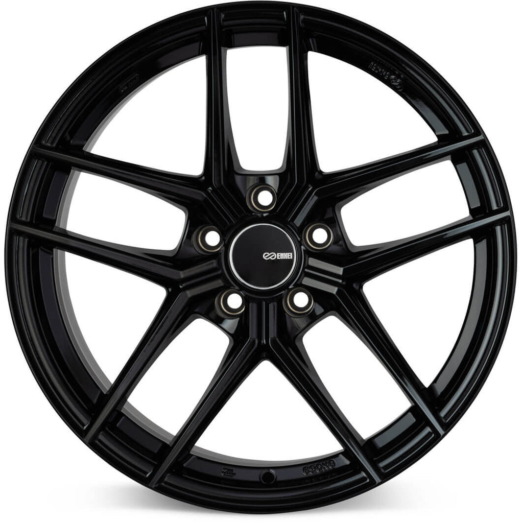 Enkei TY-5 Wheel - 19x9.5 / +15 / 5x114.3 - Gloss Black - Angle 2