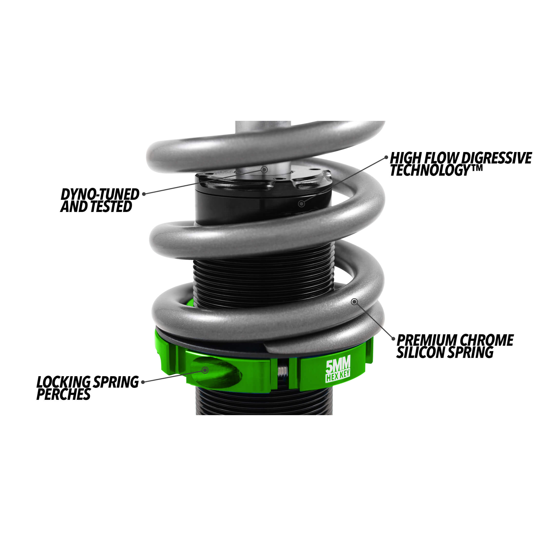 Fortune Auto 500 Series Coilovers, 2000-2009 S2000 - Angle 3