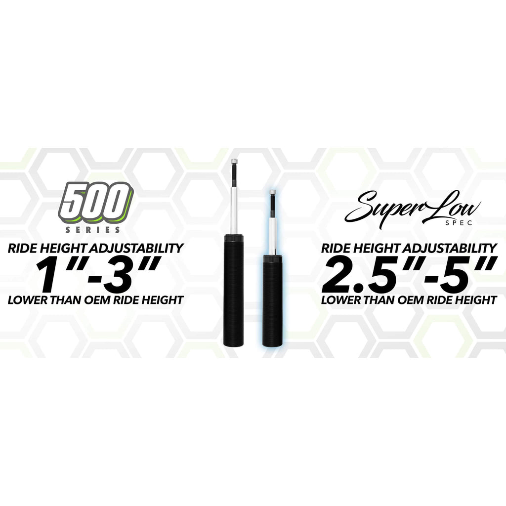 Fortune Auto Super Low 500 Series Coilovers, Miata (NA/NB) - Angle 3