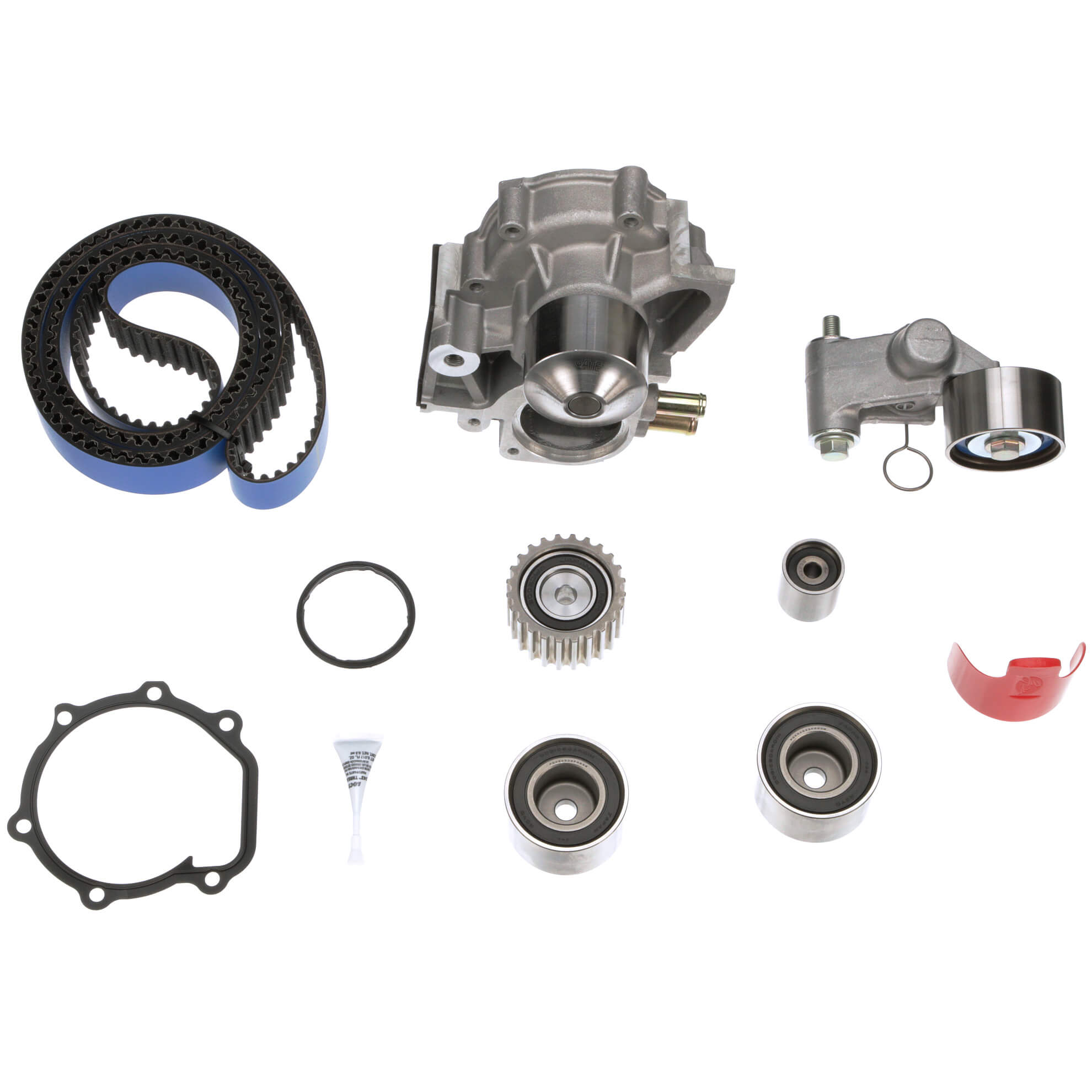 Gates Timing Belt Kit w/ Water Pump (Racing Belt), mid-2003-2004 WRX - Angle 3