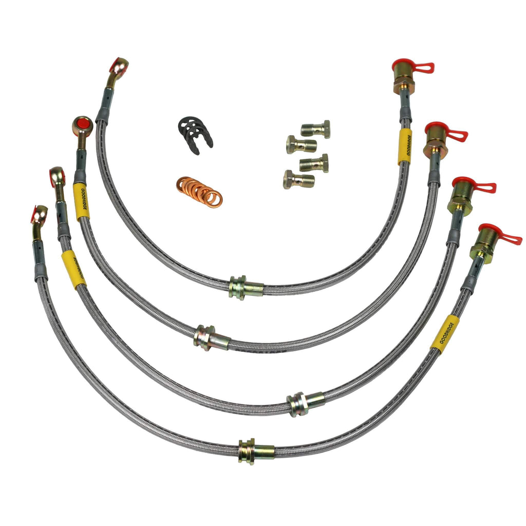 Goodridge Stainless Braided Brake Hoses Kit (Set/4 Lines), 1993-2001 Impreza
