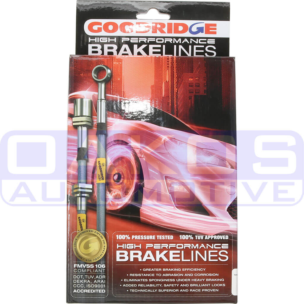 Goodridge Stainless Braided Brake Hoses Kit (Set/4 Lines), 1993-2001 Impreza - Angle 5
