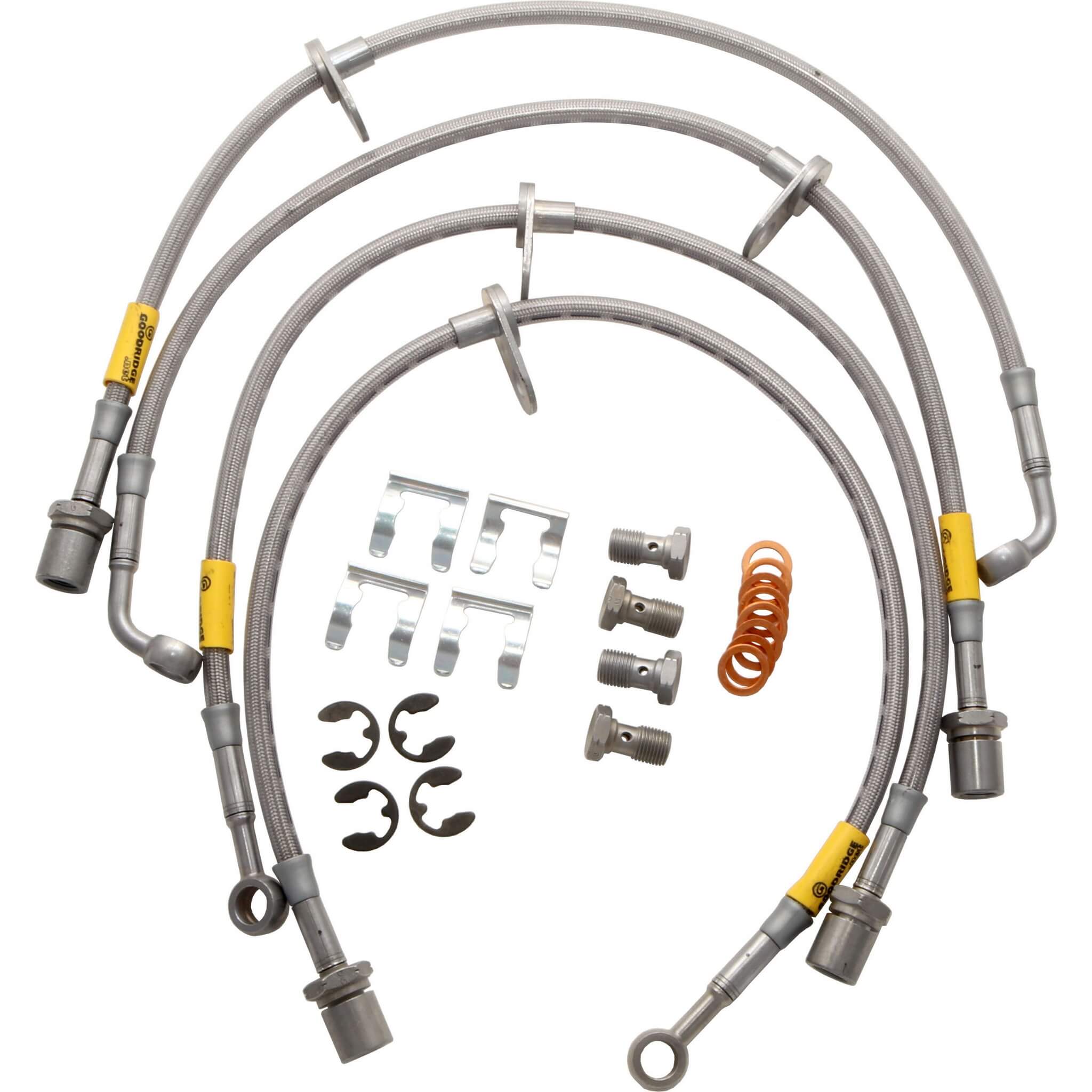 Goodridge Stainless Braided Brake Hoses Kit (Set/4 Lines), 2008-2014 STi