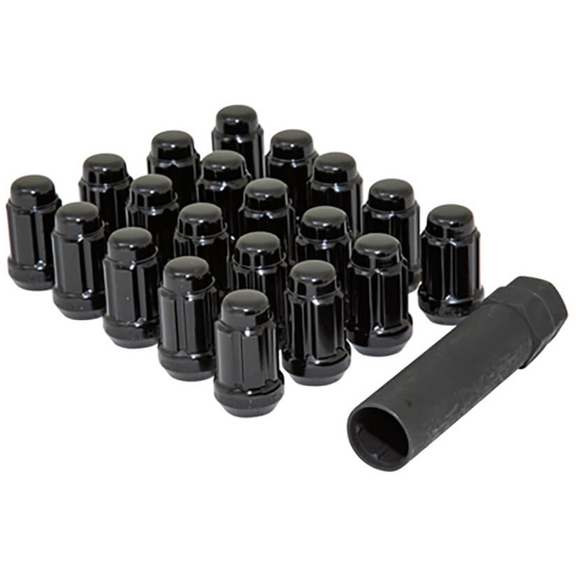 Gorilla Closed End Lug Nuts (12x1.25mm, Set/20, Black), Subaru & Nissan