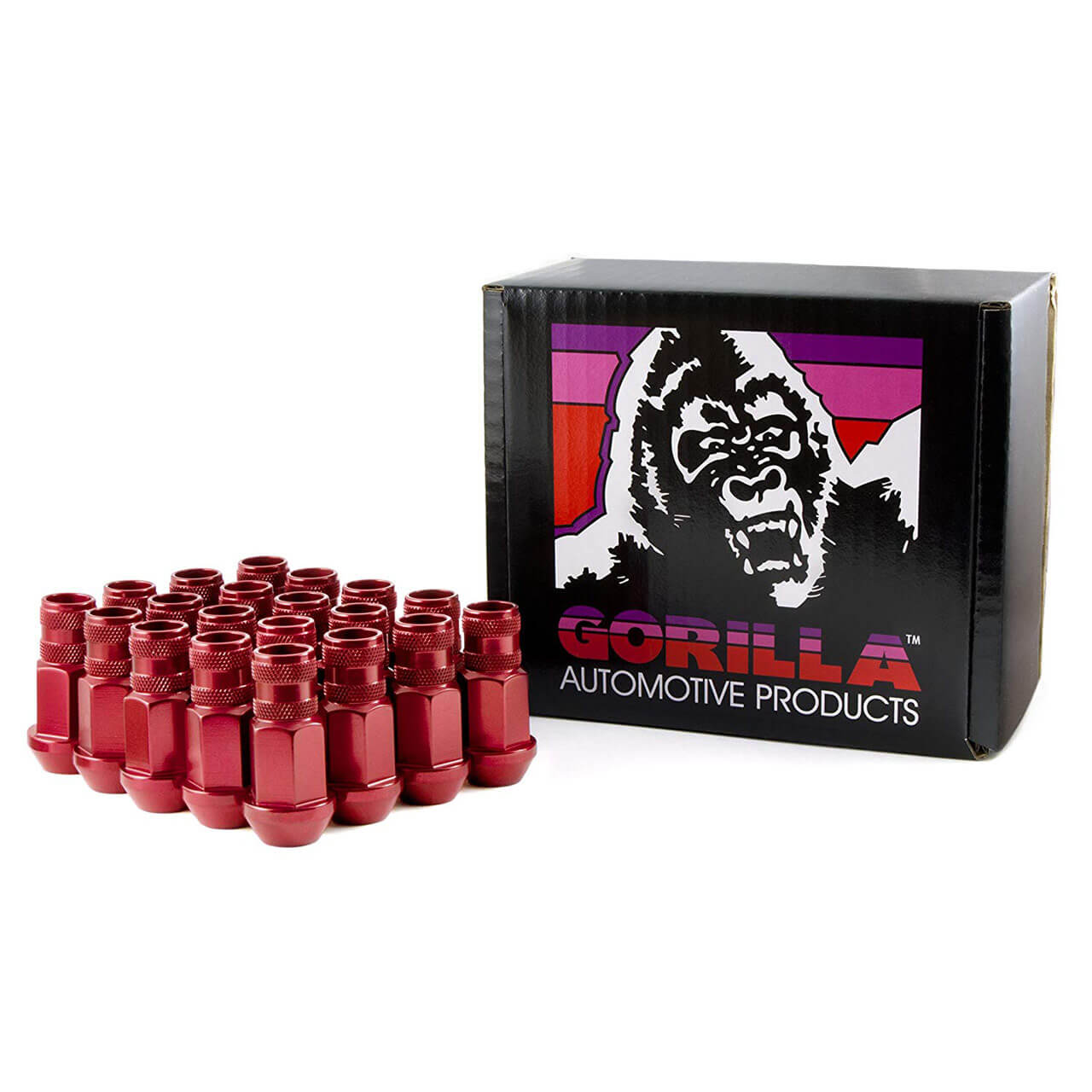 Gorilla Open End Aluminum Lugs (12x1.25mm, Set/20, Red)