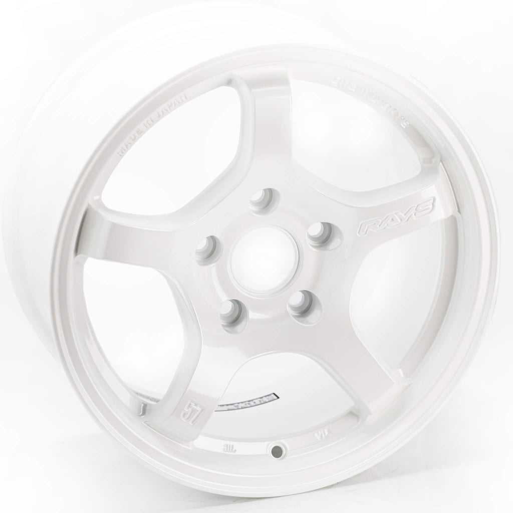 Gram Lights 57CR Wheel - 15x8 / +35 / 5x114.3 - Ceramic White Pearl - Angle 3