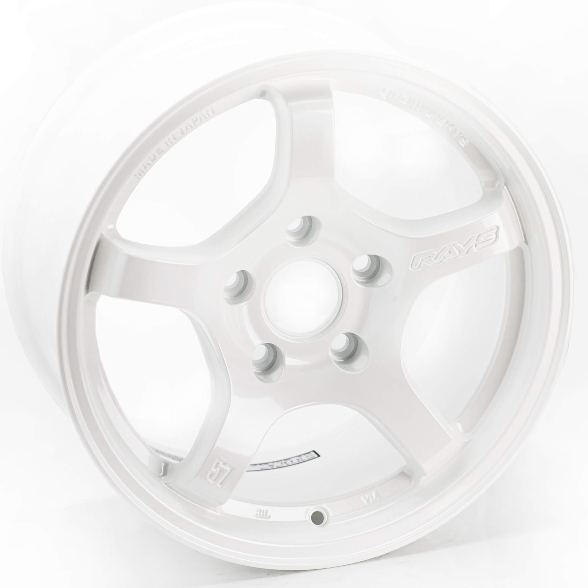 Gram Lights 57CR Wheel - 18x9.5 / +38 / 5x100 - Ceramic White Pearl - Angle 3
